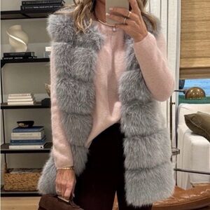 Benaar Gray Faux Fur Vest